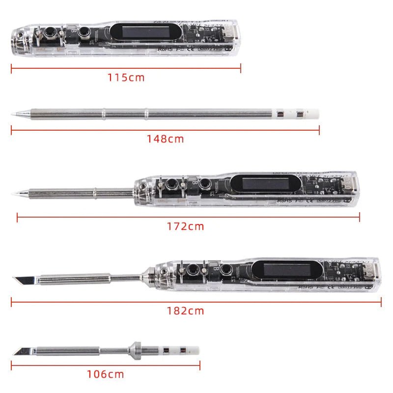 Load image into Gallery viewer, SEQURE SI012 Pro Intelligent OLED Electric Soldering Iron SEQURE SI012 Pro Intelligent OLED Electric Soldering Iron / T12 - B2 Tip(3) - SI012PROT12B2 - SEQURE - AMPANOVA
