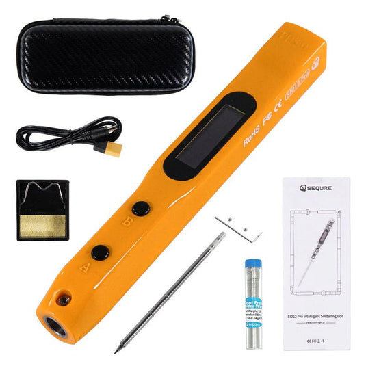 SEQURE SI012 Pro Intelligent OLED Electric Soldering Iron with Adjustable Sensitivity SEQURE SI012 Pro Intelligent OLED Electric Soldering Iron / Kit / T12 - B2 Tip / Orange(12) - SI012PROKITB2C - SEQURE - AMPANOVA
