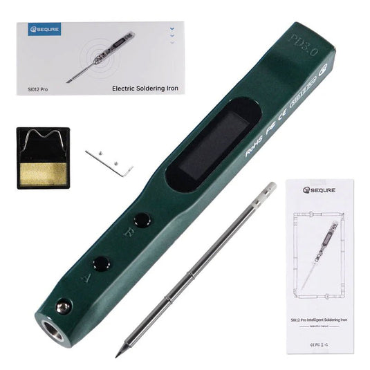 SEQURE SI012 Pro Intelligent OLED Electric Soldering Iron with Adjustable Sensitivity SEQURE SI012 Pro Intelligent OLED Electric Soldering Iron / T12 - B2 Tip / Green(8) - SI012PROT12B2G - SEQURE - AMPANOVA