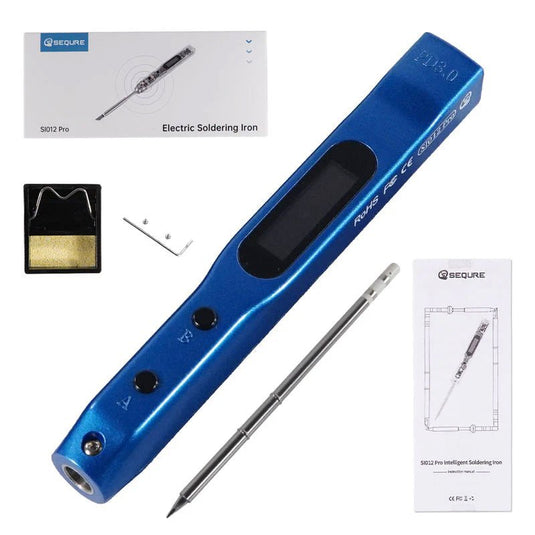 SEQURE SI012 Pro Intelligent OLED Electric Soldering Iron with Adjustable Sensitivity SEQURE SI012 Pro Intelligent OLED Electric Soldering Iron / T12 - B2 Tip / Blue(7) - SI012PROT12B2L - SEQURE - AMPANOVA