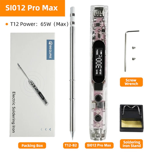 SEQURE SI012 Pro Max Portable OLED Soldering Iron T12 - B2 Tip(16) - SI012PROMAXT12B2 - SEQURE - AMPANOVA