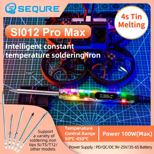 SEQURE SI012 Pro Max Portable OLED Soldering Iron TS - B2 Tip(2) - SI012PROMAXTSB2 - SEQURE - AMPANOVA