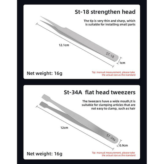 SEQURE ST – Anti - Static Tweezers Set – Stainless Steel, 6 Pieces – Tweezer Set (Image 11, anti - static) – SEQURE AMPANOVA