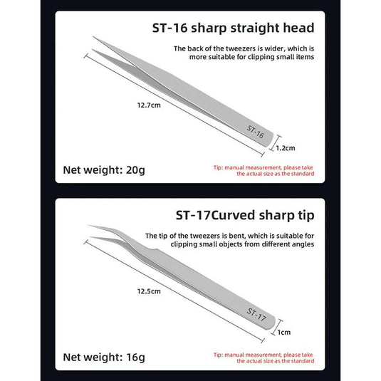 SEQURE ST – Anti - Static Tweezers Set – Stainless Steel, 6 Pieces – Tweezer Set (Image 10, anti - static) – SEQURE AMPANOVA