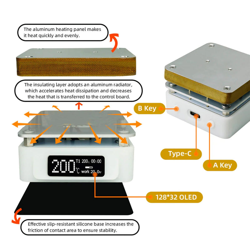 Load image into Gallery viewer, SEQURE T55 Smart Mini Constant Temp Adjustable Preheating Desoldering Station (7) - FRTT550ZJ - SEQURE - AMPANOVA
