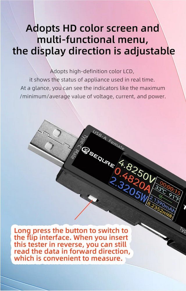 Load image into Gallery viewer, SEQURE TVA3006 High Precision Volt - Ammeter Power Meter Type - C (10) - CP0TV3006 - SEQURE - AMPANOVA
