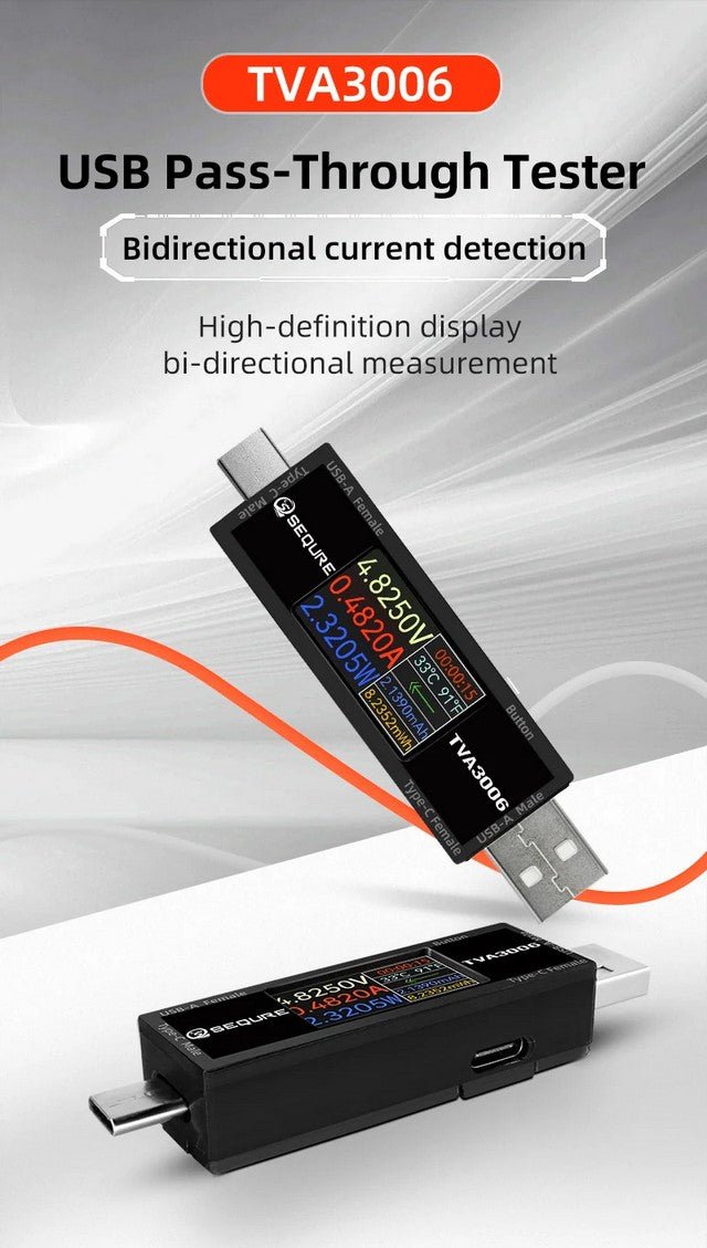 Load image into Gallery viewer, SEQURE TVA3006 High Precision Volt - Ammeter Power Meter Type - C (6) - CP0TV3006 - SEQURE - AMPANOVA

