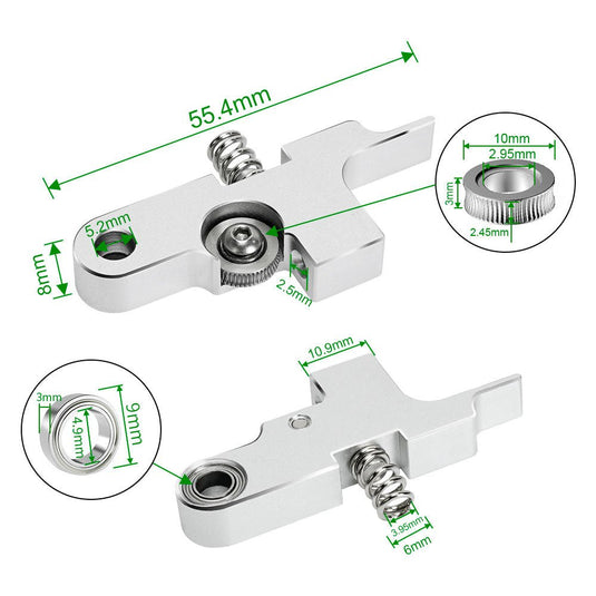 2PCS Metal Extruder Idler Arm Black (4) - B01814+B01815 - Kingroon - ALTWAYLAB