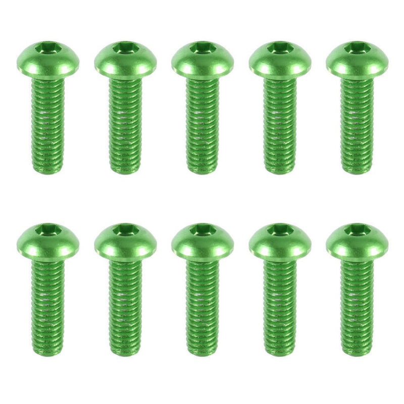 Load image into Gallery viewer, 7075 Aluminium Alloy Half Round (Button) Head Hex Socket Screws Model Hexagon Bolts M3x5/6/8/10/12/14/15/16mm Green(8) - LR-RH-7075-M3x10-GRN - ProRock - ALTWAYLAB
