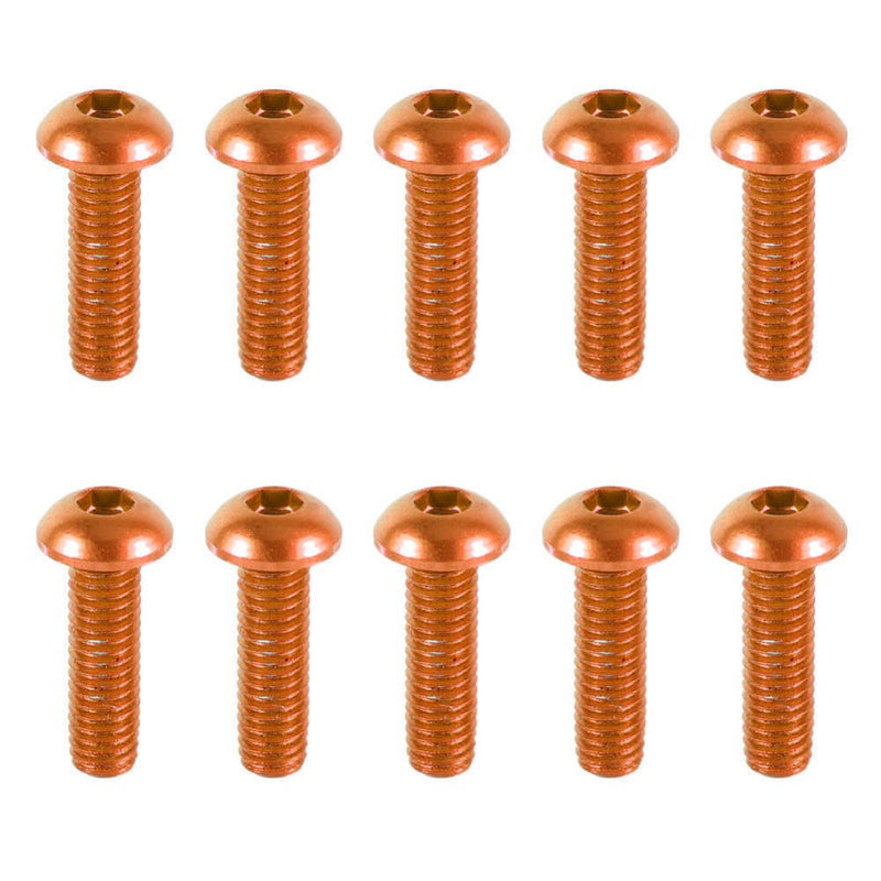 Load image into Gallery viewer, 7075 Aluminium Alloy Half Round (Button) Head Hex Socket Screws Model Hexagon Bolts M3x5/6/8/10/12/14/15/16mm Orange(10) - LR-RH-7075-M3x5-ORG - ProRock - ALTWAYLAB
