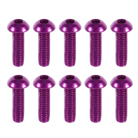 7075 Aluminium Alloy Half Round (Button) Head Hex Socket Screws Model Hexagon Bolts M3x5/6/8/10/12/14/15/16mm Purple(12) - LR-RH-7075-M3x5-PUR - ProRock - ALTWAYLAB