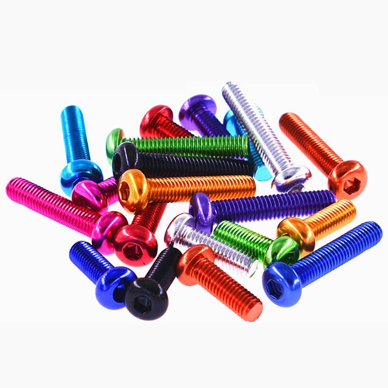 Load image into Gallery viewer, 7075 Aluminium Alloy Half Round (Button) Head Hex Socket Screws Model Hexagon Bolts M3x5/6/8/10/12/14/15/16mm Royal Blue(2) - LR-RH-7075-M3x5-RBU - ProRock - ALTWAYLAB
