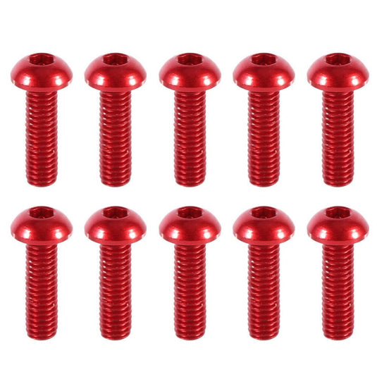 7075 Aluminium Alloy Half Round (Button) Head Hex Socket Screws Model Hexagon Bolts M3x5/6/8/10/12/14/15/16mm Red(13) - LR-RH-7075-M3x5-RED - ProRock - ALTWAYLAB