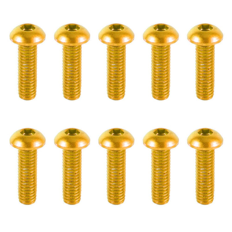 Load image into Gallery viewer, 7075 Aluminium Alloy Half Round (Button) Head Hex Socket Screws Model Hexagon Bolts M3x5/6/8/10/12/14/15/16mm Yellow(7) - LR-RH-7075-M3x5-YLW - ProRock - ALTWAYLAB
