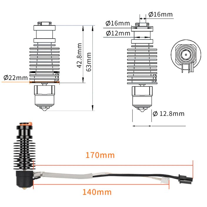 Load image into Gallery viewer, CHC V6 Hotend (Ceramic Heating Ring) (6) - B02167 - Kingroon - ALTWAYLAB
