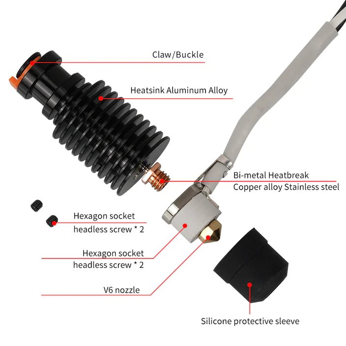 Load image into Gallery viewer, CHC V6 Hotend (Ceramic Heating Ring) (1) - B02167 - Kingroon - ALTWAYLAB
