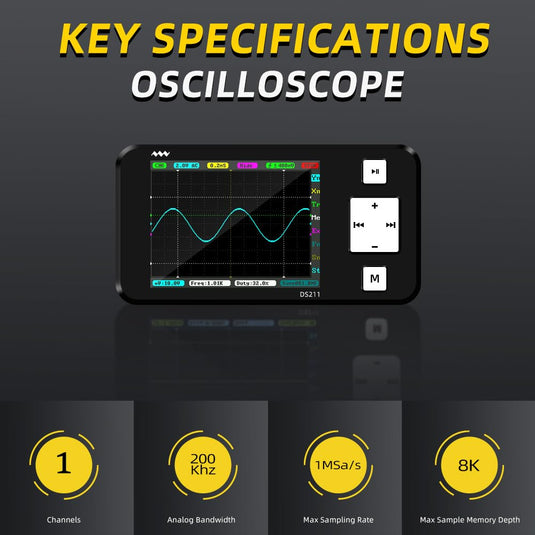 DS211 Mini Oscilloscope (10) - MNWDS211OSC-WB - Miniware - ALTWAYLAB