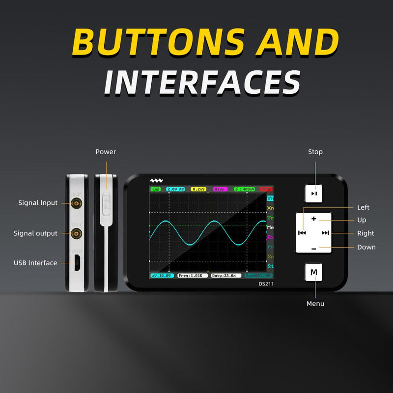 Load image into Gallery viewer, DS211 Mini Oscilloscope (9) - MNWDS211OSC-WB - Miniware - ALTWAYLAB
