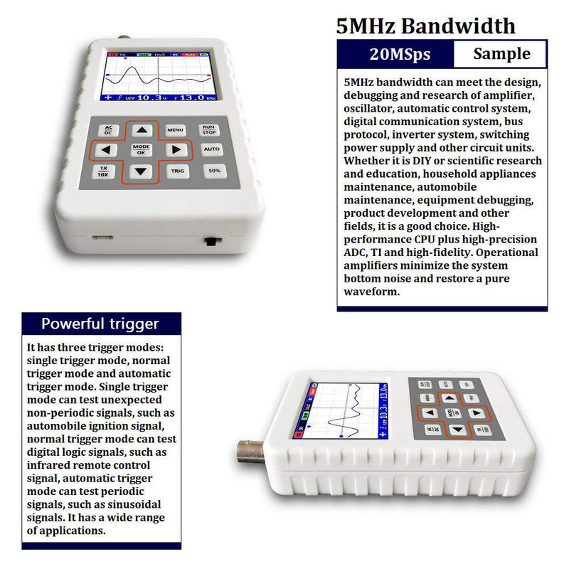 Load image into Gallery viewer, DSO FNIRSI PRO Handheld mini portable digital oscilloscope 5M bandwidth 20MSps sampling rate (5) - FN-DSO-PRO-OSCP - Fnirsi - ALTWAYLAB
