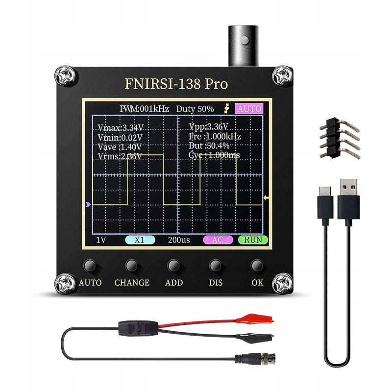 Load image into Gallery viewer, FNIRSI 138 Pro Oscilloscope - 2.4&quot; TFT Handheld Digital Oscilloscope Kit Portable Automotive Oscilloscope, 2.5MS/s High Sampling Rate, 200KHz Bandwidth, 80khz Pwm, Trigger Function Auto/Nomal/Single Without Battery(10) - FN-138-PRO-OSCP-NB - Fnirsi - ALTWAYLAB
