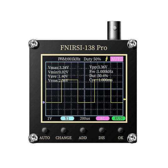 FNIRSI 138 Pro Oscilloscope - 2.4" TFT Handheld Digital Oscilloscope Kit Portable Automotive Oscilloscope, 2.5MS/s High Sampling Rate, 200KHz Bandwidth, 80khz Pwm, Trigger Function Auto/Nomal/Single Without Battery(1) - FN-138-PRO-OSCP-NB - Fnirsi - ALTWAYLAB