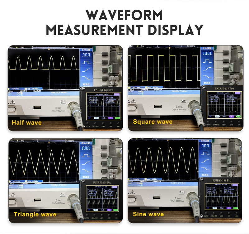 Load image into Gallery viewer, FNIRSI 138 Pro Oscilloscope - 2.4&quot; TFT Handheld Digital Oscilloscope Kit Portable Automotive Oscilloscope, 2.5MS/s High Sampling Rate, 200KHz Bandwidth, 80khz Pwm, Trigger Function Auto/Nomal/Single Without Battery(7) - FN-138-PRO-OSCP-NB - Fnirsi - ALTWAYLAB
