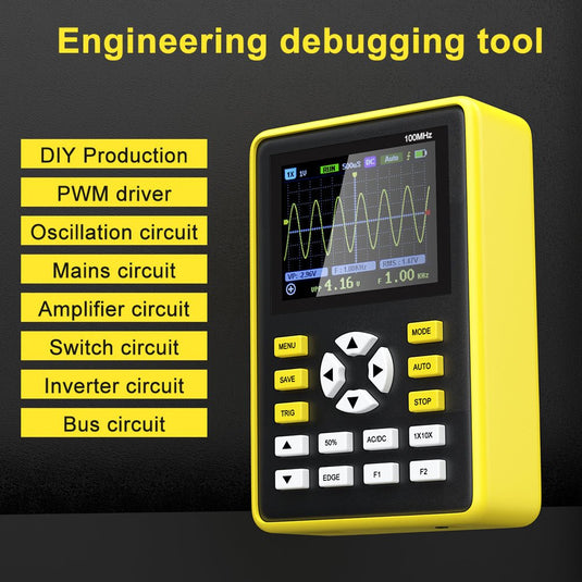 FNIRSI-5012H 2.4-inch Screen Digital Oscilloscope 500MS/s Sampling Rate 100MHz Analog Bandwidth (2) - FN-5012H-OSCP - Fnirsi - ALTWAYLAB