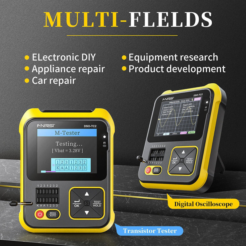 Load image into Gallery viewer, FNIRSI DSO-TC2 Handheld Digital Oscilloscope Transistor Tester 2-in-1 Multi-function Multimeter Standard(3) - FN-DSO-TC2-STD-OSCP - Fnirsi - ALTWAYLAB
