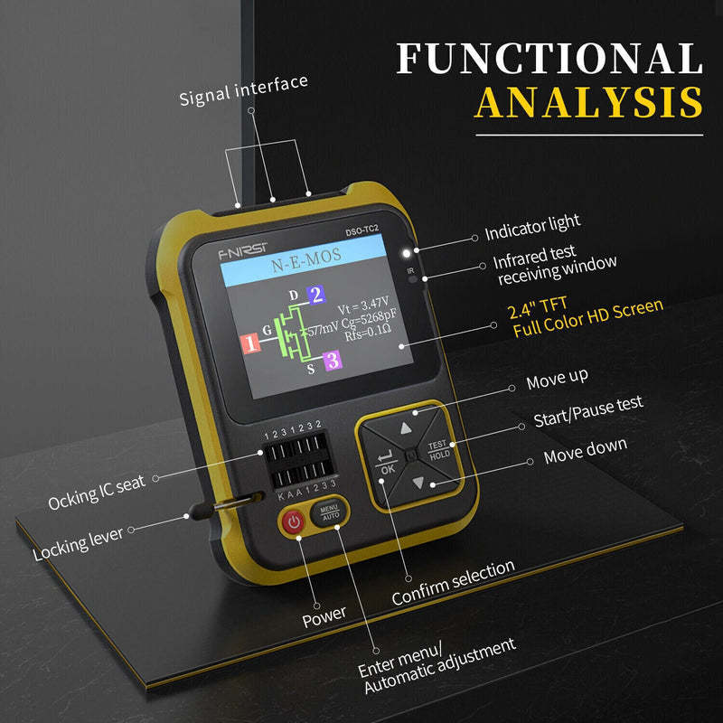 Load image into Gallery viewer, FNIRSI DSO-TC2 Handheld Digital Oscilloscope Transistor Tester 2-in-1 Multi-function Multimeter Standard(6) - FN-DSO-TC2-STD-OSCP - Fnirsi - ALTWAYLAB
