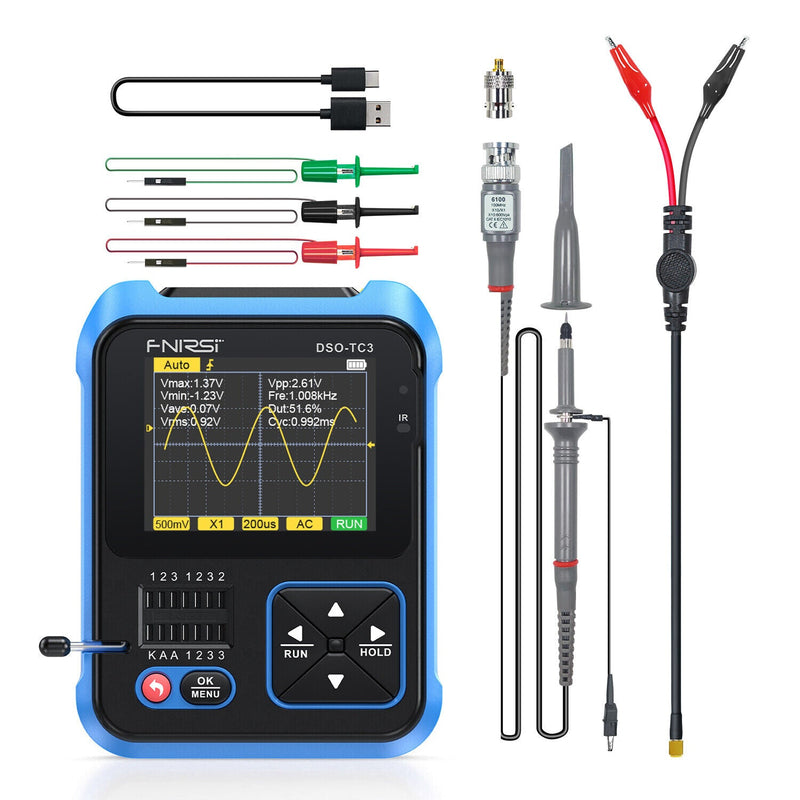 Load image into Gallery viewer, FNIRSI DSO-TC3 Handheld Digital Oscilloscope Transistor Tester Function Signal Generator 3 in 1 Multifunction Option(9) - FN-DSO-TC3-OPN-OSCP - Fnirsi - ALTWAYLAB
