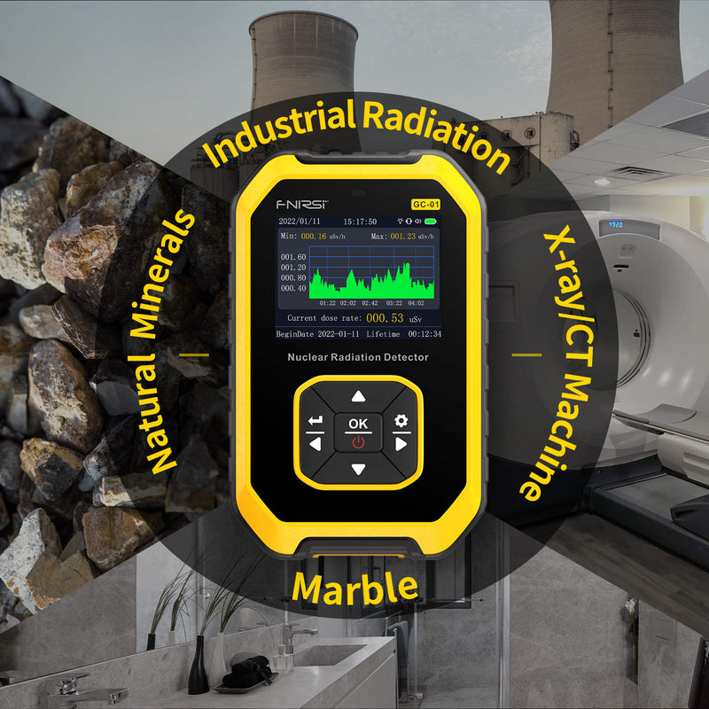Load image into Gallery viewer, FNIRSI GC-01 Geiger Counter Nuclear Radiation Detector Personal Dosimeter X-ray γ-ray β-ray Yellow(3) - FN-GC-01-GG-CNR - Fnirsi - ALTWAYLAB
