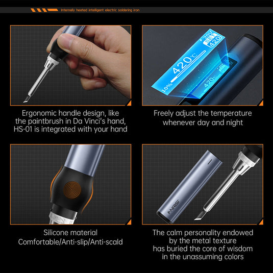 FNIRSI HS-01 Smart Electric Soldering Iron HS01-Host(4) - FN-HS01-H-BU - Fnirsi - ALTWAYLAB