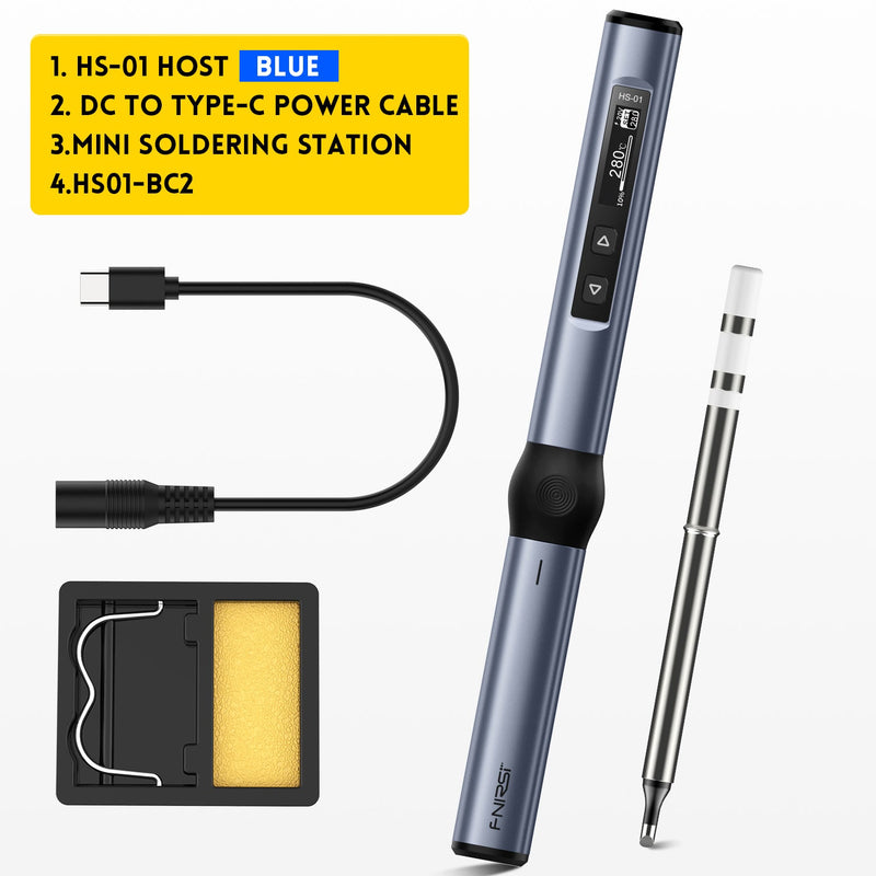 Load image into Gallery viewer, FNIRSI HS-01 Smart Electric Soldering Iron HS01-Base Set(11) - FN-HS01-BU - Fnirsi - ALTWAYLAB
