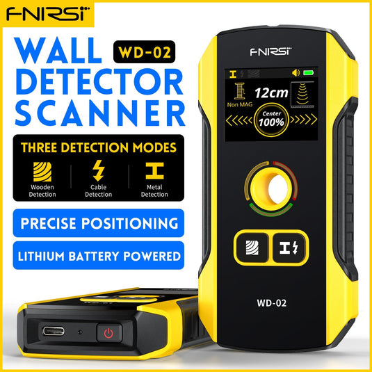 FNIRSI WD-02 Wall Detector Stud Finder New Design Positioning Hole TFT Display AC Cable Wires Metal (1) - FN-WD-02-SCR - Fnirsi - ALTWAYLAB