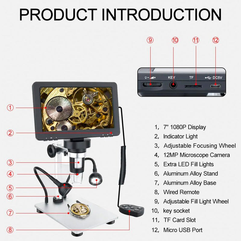 Load image into Gallery viewer, GVDA 7.0inch Digital Microscope GD7010 (10) - GVDA-DGMP-GD7010 - GVDA Technology - ALTWAYLAB
