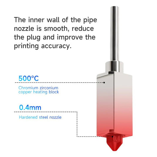 Hardened Steel Hotend for Bambu Lab Carbon X1 & P1P (5) - B02257 - Kingroon - ALTWAYLAB