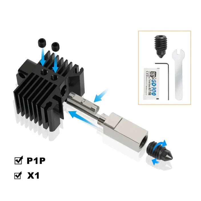 Load image into Gallery viewer, Hardened Steel Hotend for Bambu Lab Carbon X1 &amp; P1P (3) - B02257 - Kingroon - ALTWAYLAB
