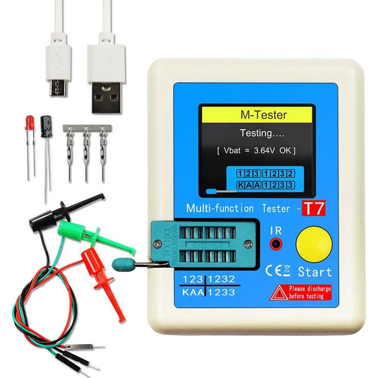 FNIRSI LCR-TC1/LCR-T7 TFT LCD Transistor Tester Capacitance Meter ESR NPN PNP MOSFET T7(6) - FN-LCR-T7-TSTR - Fnirsi - ALTWAYLAB