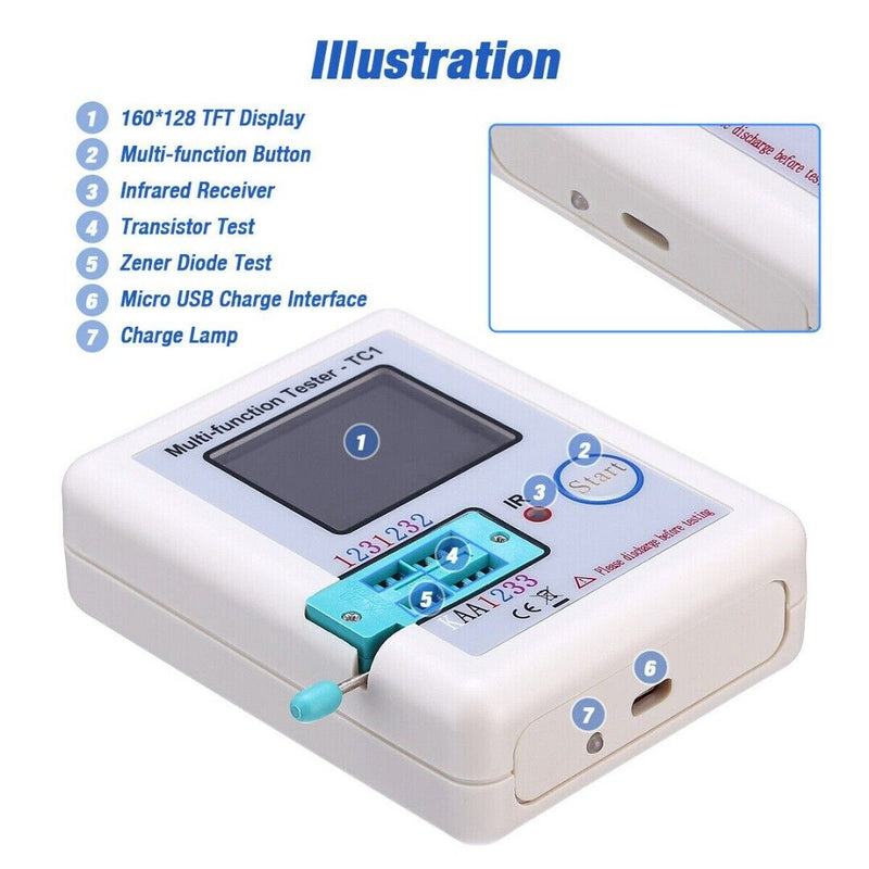 Load image into Gallery viewer, FNIRSI LCR-TC1/LCR-T7 TFT LCD Transistor Tester Capacitance Meter ESR NPN PNP MOSFET TC1(3) - FN-LCR-TC-TSTR - Fnirsi - ALTWAYLAB
