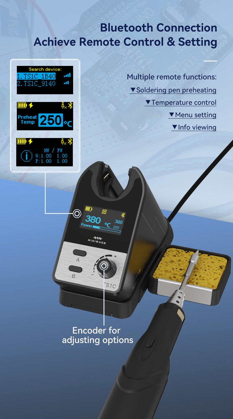 Load image into Gallery viewer, Miniware Cordless Soldering Station TS1C TS1C + TS-B02(11) - MNWTS1C-TSB02 - Miniware - ALTWAYLAB
