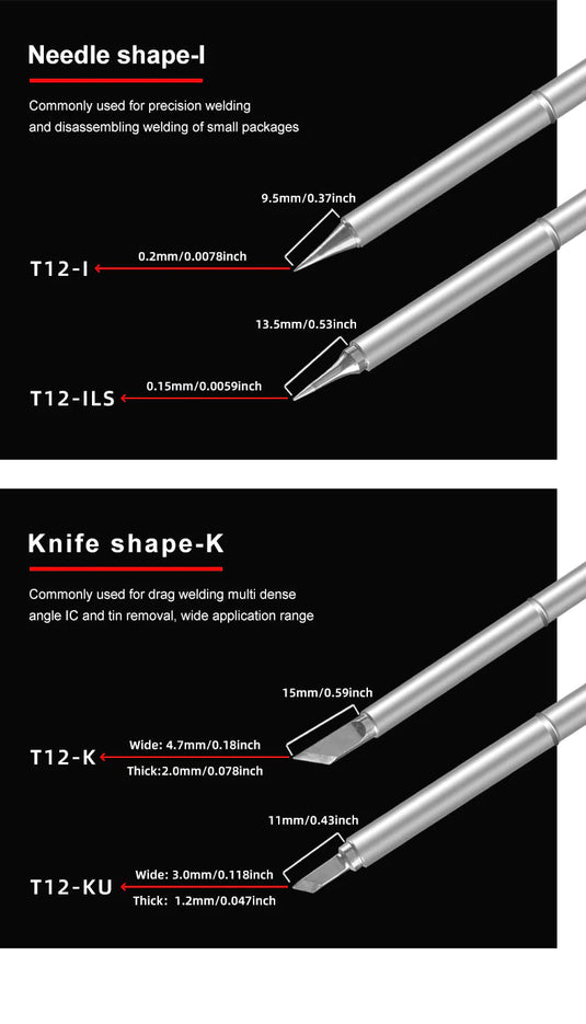 SEQURE T12 Soldering Iron Tips T12-BC2(12) - T12000BC2 - Sequre - ALTWAYLAB