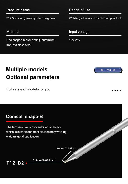 SEQURE T12 Soldering Iron Tips T12-BC2(10) - T12000BC2 - Sequre - ALTWAYLAB