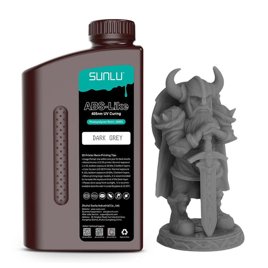 SUNLU Water Washable LCD UV-Curing Resin Dark Grey(9) - SUNWWRDH1 - SUNLU - ALTWAYLAB