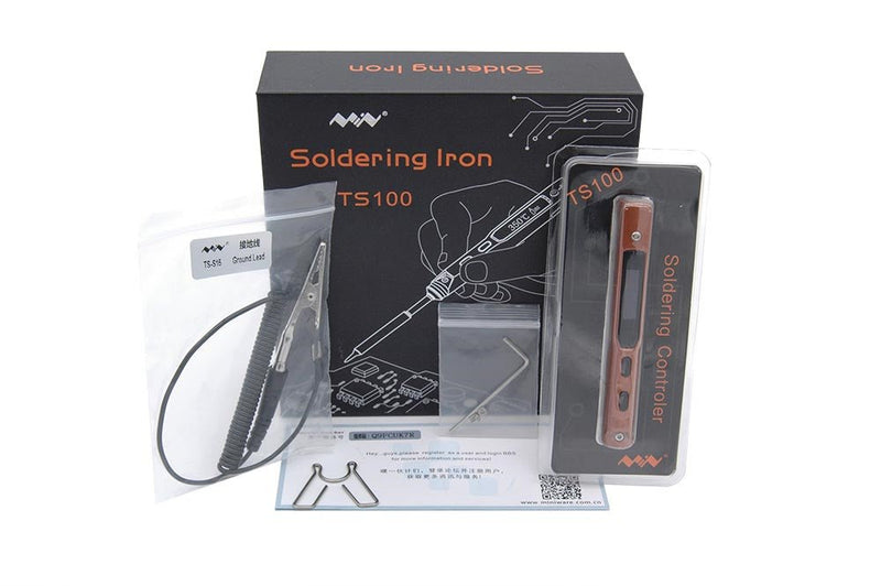 Load image into Gallery viewer, TS100 Soldering Iron TS100 (Golden) (I+BC2)(4) - MNWTS100G-SI - Miniware - ALTWAYLAB
