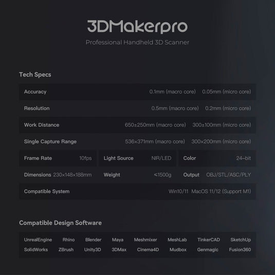 Whale 3D Scanner Standard(8) - 3DM-WHALE-SCNR-ST - 3DMakerpro - ALTWAYLAB